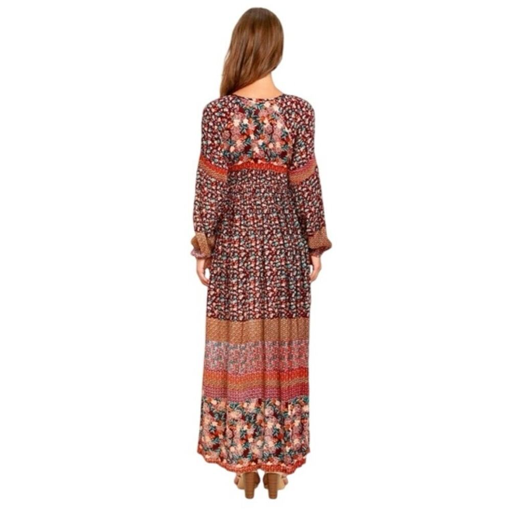 Raga NWT Tuscan Sunset Burgundy Maxi Dress Small Boho - Picture 8 of 8